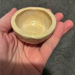 Small Handcrafted Ceramic Bowl in Soft Yellow